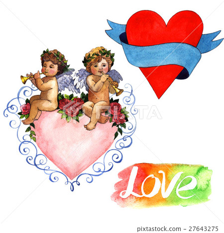 图库插图: happy valentines day love celebration in a