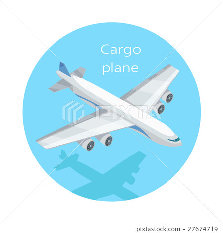 插图素材: cargo plane isolated. freight aircraft, freighter