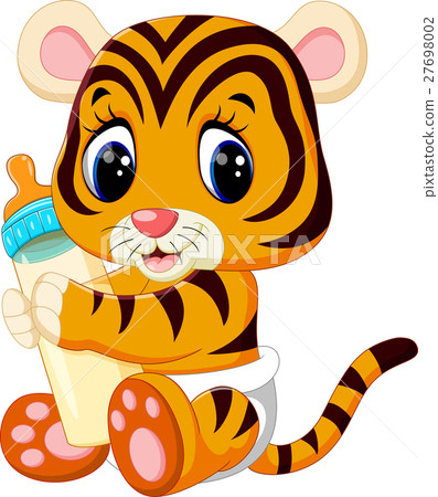 插图素材 illustration of cute baby tiger