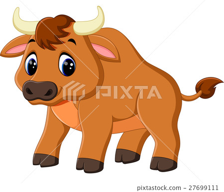 插图素材 illustration of cute baby bull cartoon