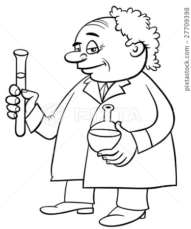 插图素材: scientist coloring page