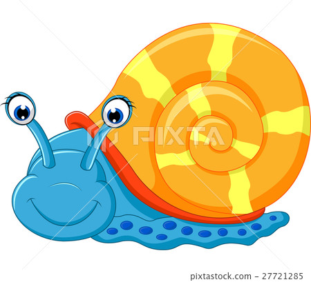 图库插图: cute snail cartoon running