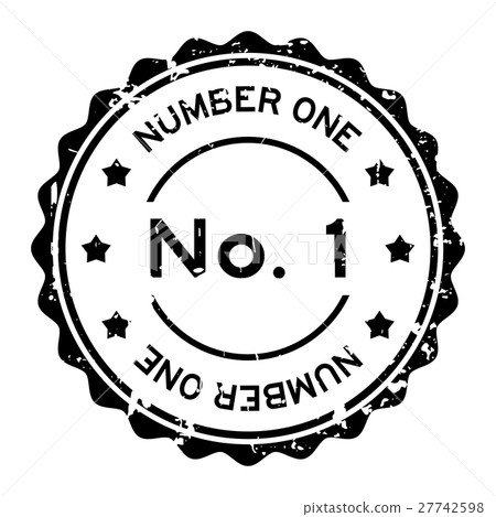 1 (number one) round stamp