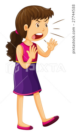 图库插图: woman in purple dress shouting