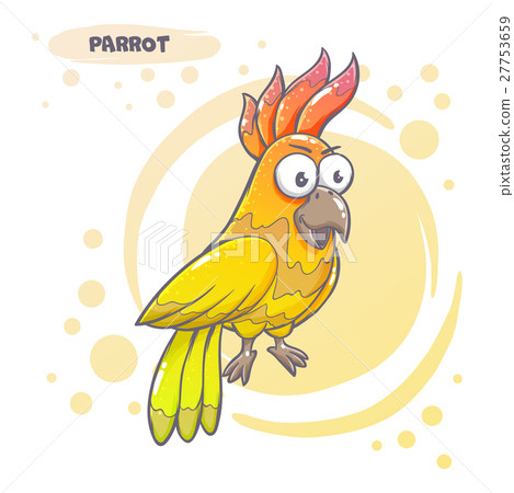 插图素材: drawn cartoon parrot