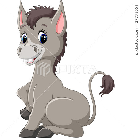 插图素材: cute baby donkey cartoon