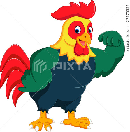 插图素材: cartoon chicken rooster posing