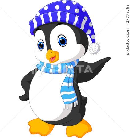 插图素材: cute penguin cartoon
