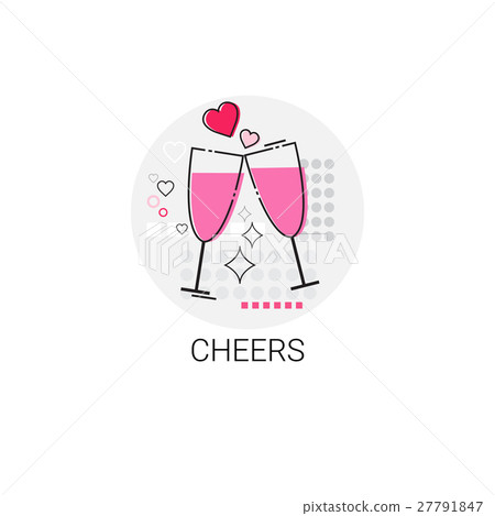 图库插图: valentine day gift card holiday love icon stamp