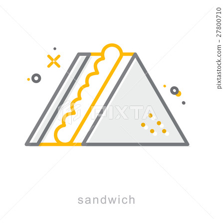 图库插图: thin line icons, sandwich