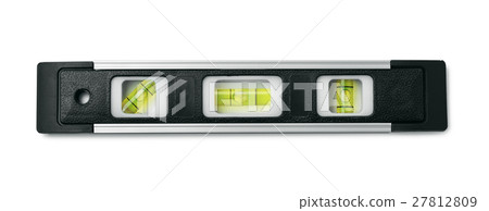 图库照片: top view of black spirit level