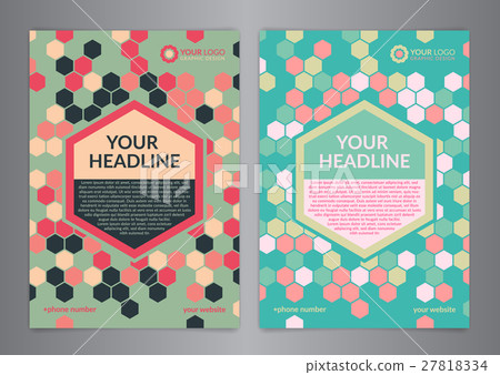插图素材: a4 business brochure flyer design layout template.