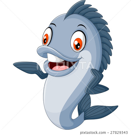 插图素材: cartoon fish waving