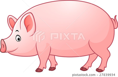 图库插图: cartoon happy pig