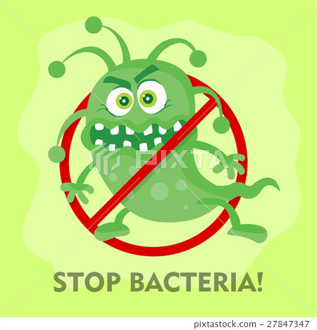 图库插图: stop bacteria cartoon vector illustration no virus