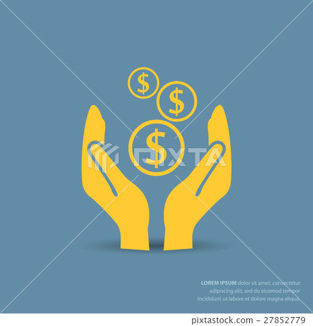 插图素材: pictograph of money in hand