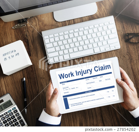 图库照片: work injury claim insurance concept