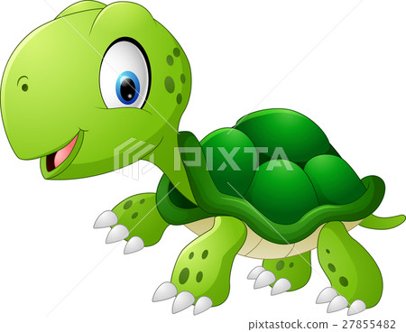 插图素材: happy sea turtle cartoon