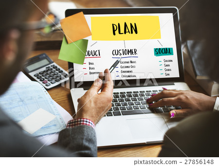 图库照片: plan development strategy list process concept