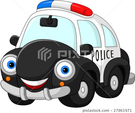 插图素材 cartoon police car character