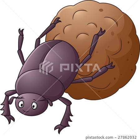 插图素材: dung beetle with a big ball of poop cartoon 查看全部