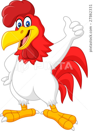 插图素材: cartoon rooster giving thumb up