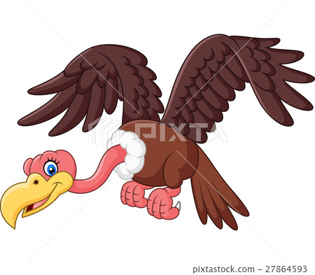 插图素材: cartoon vulture flying