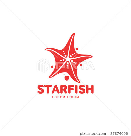 图库插图: graphic silhouette starfish logo template, summer