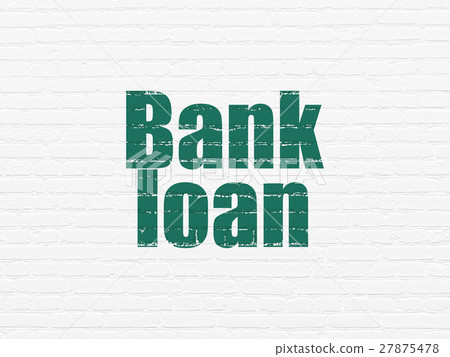 插图素材: money concept: bank loan on wall background