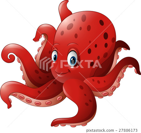 图库插图: cartoon smiling octopus