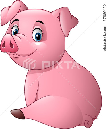 图库插图: cartoon adorable baby pig