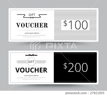 图库插图: gift voucher template design.