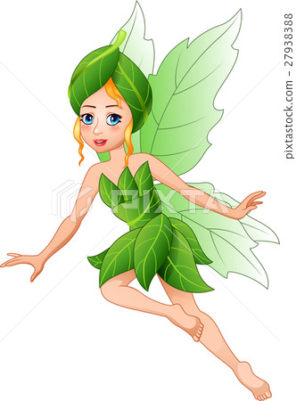 图库插图: cartoon beautiful flying fairy