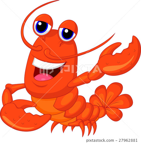 插图素材: cute lobster cartoon presenting