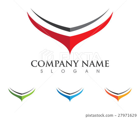 插图素材: v wing logo template vector icon design