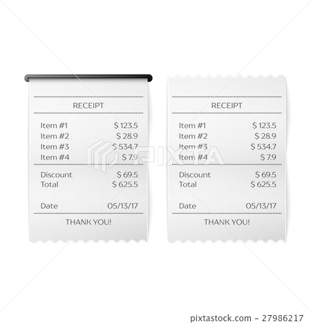插图素材: printed receipt vector