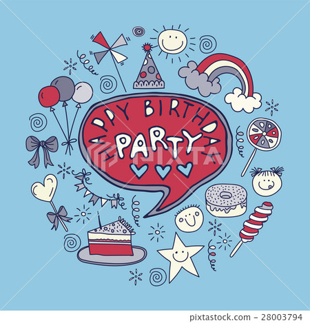 插图素材: poster for the birthday greetings.