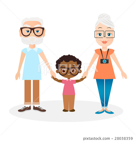 图库插图: grandparents with grandson.