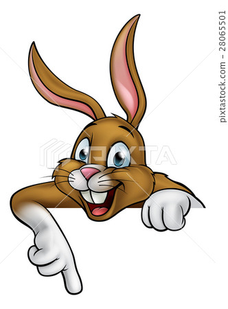 插图素材 cartoon easter bunny or rabbit pointing 查看全部