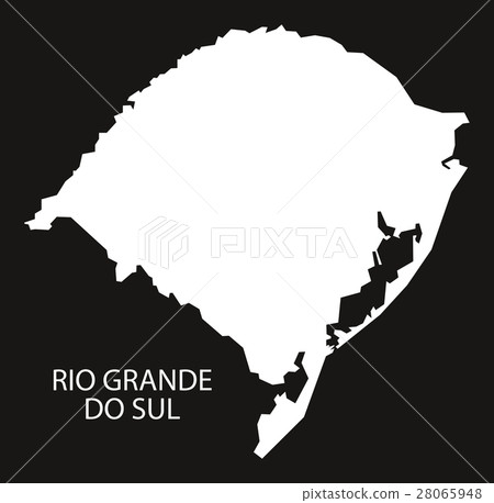 插图素材: rio grande do sul brazil map black inverted