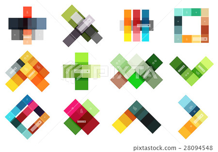 stripes,implication 插图素材: colorful stripes infographic templates set