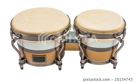 图库照片: bongo drums isolated on a white background