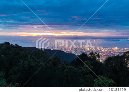 图库照片: cityscape view from top of the penang hill
