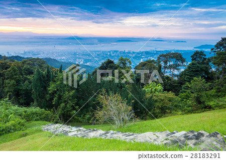 图库照片: cityscape view from top of the penang hill