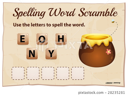 插图素材: spelling word scramble game template