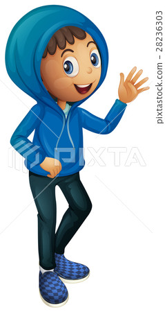 插图素材: boy in blue winter jacket