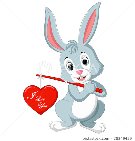 插图素材: rabbit cartoon with love