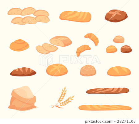 图库插图: icons in a flat bread style