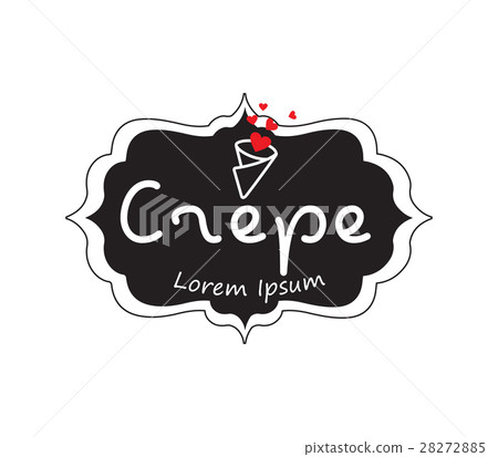 插图素材: crepe logo design with love