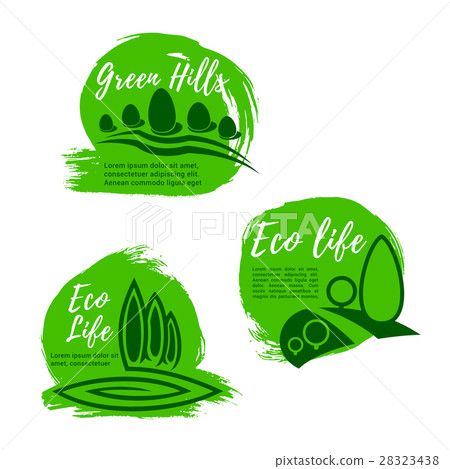 图库插图: eco green life icon set for ecology design